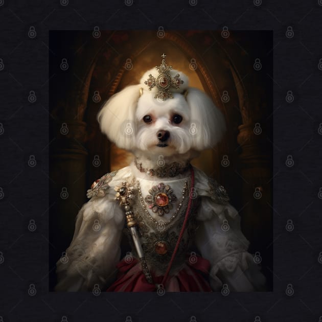 Graceful Bichon Frisé - Medieval Spanish Princess by HUH? Designs